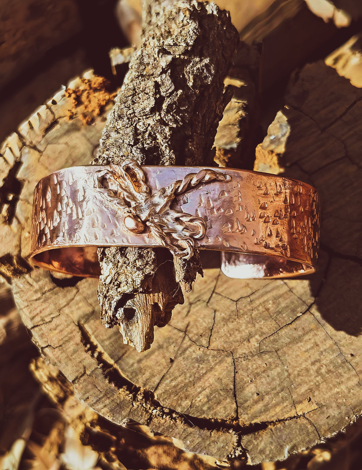 Embossed Stamp Copper Cuff